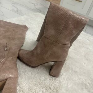 Circus by Sam Edelman Taupe Over-the-Knee Block Heel Boots